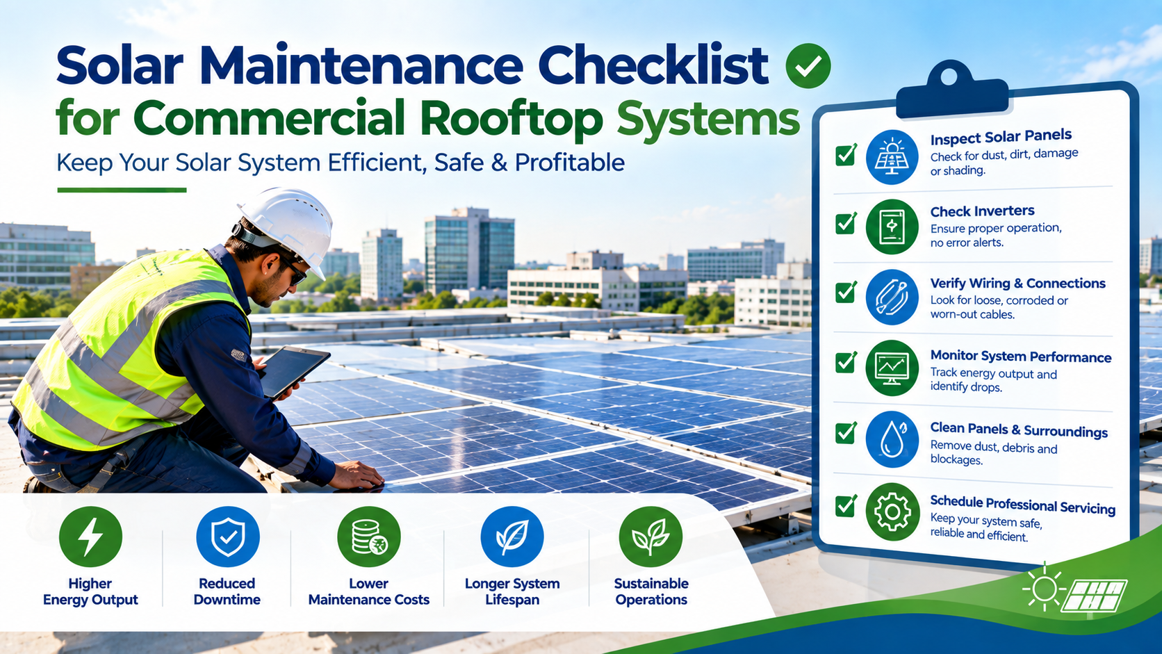 Solar Maintenance Checklist for Commercial Rooftop Systems