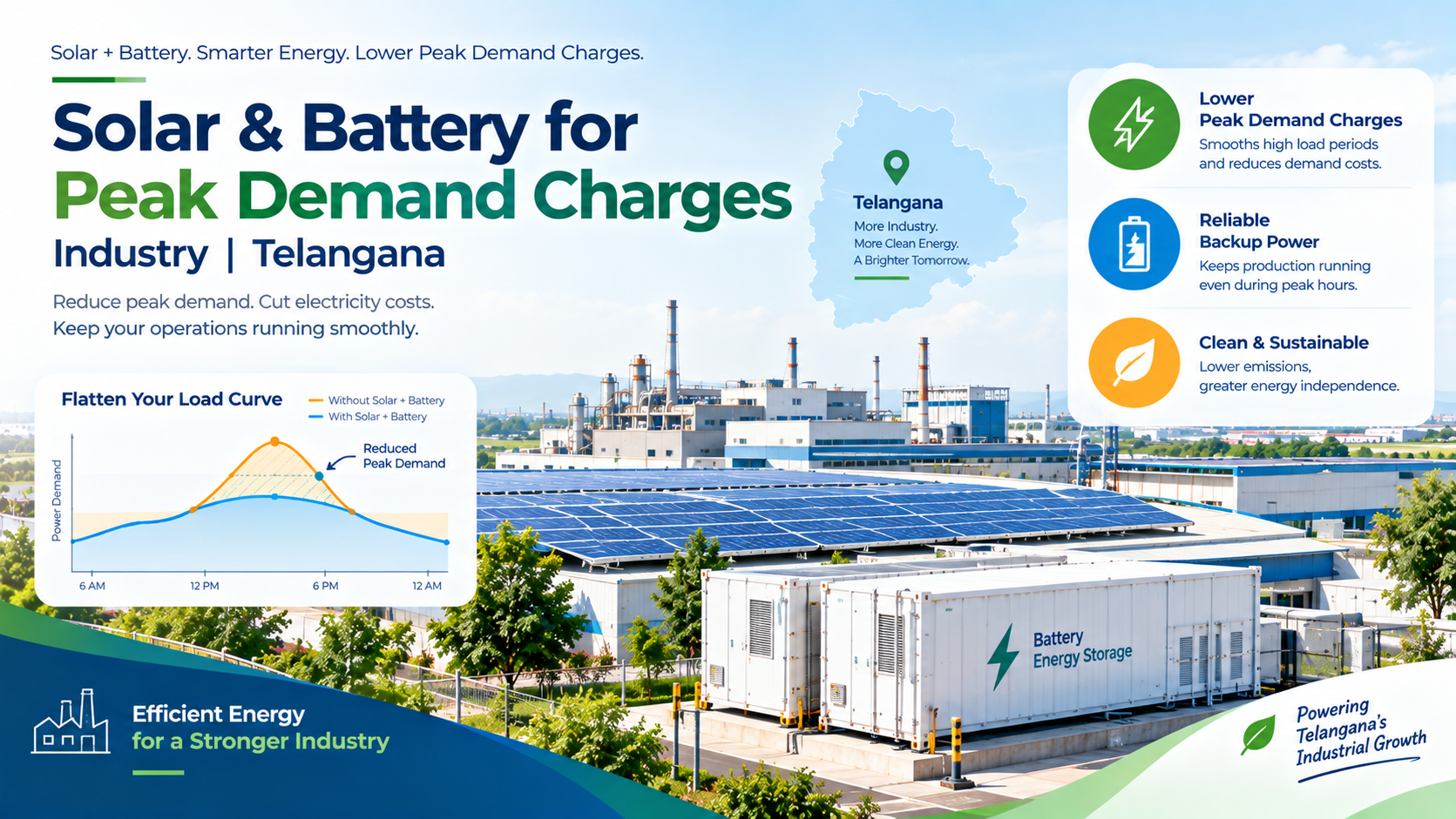 Solar Battery Peak Demand Charges Industry Telangana