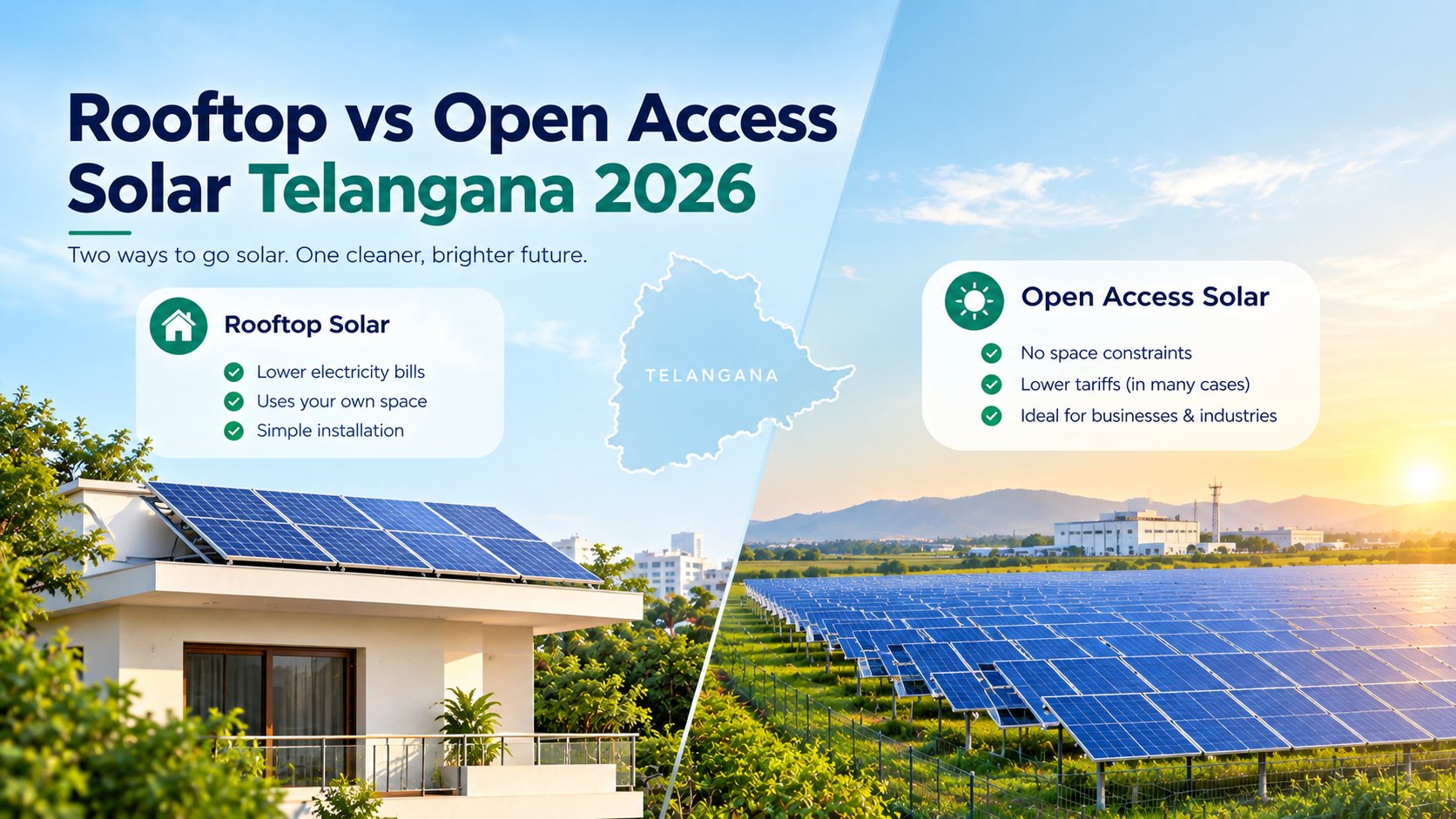 Rooftop Solar vs Open Access Solar in Telangana: Which Is Better for Your Business in 2026?