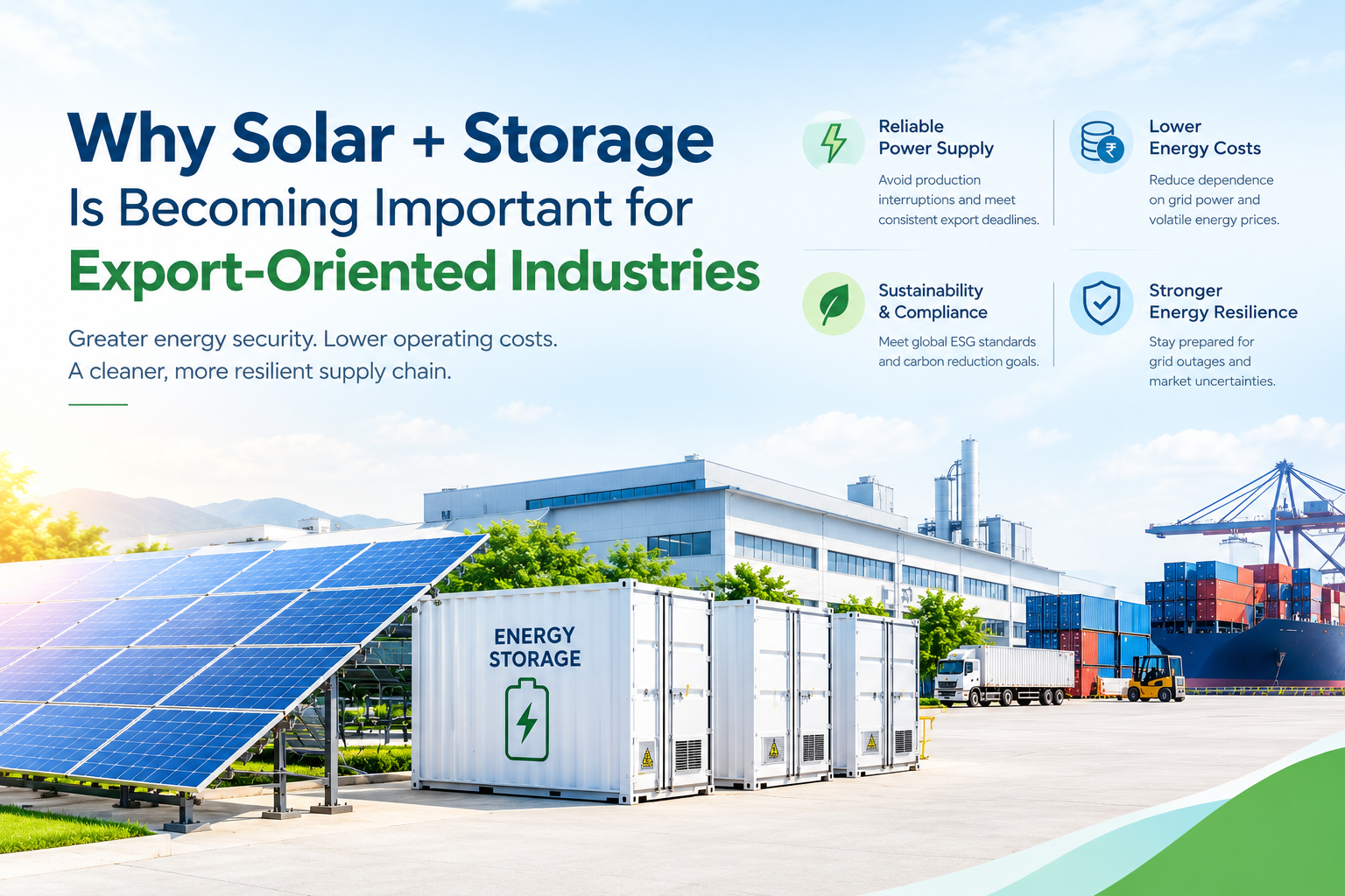 Why Solar + Storage Is Becoming Important for Export-Oriented Industries